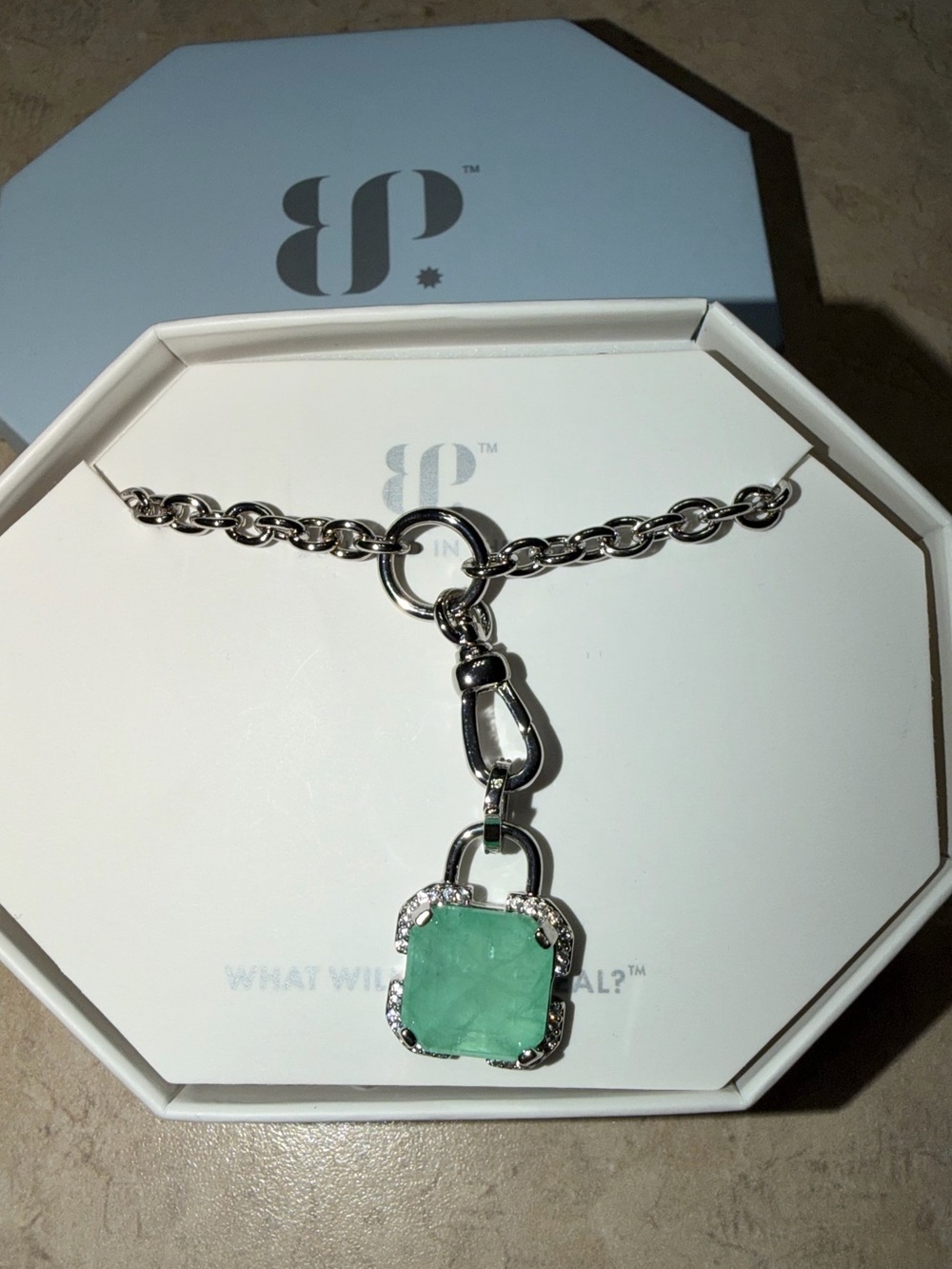 Bomb Party Necklace-Dial Up The Drama Mint Green on Rhodium NK84623